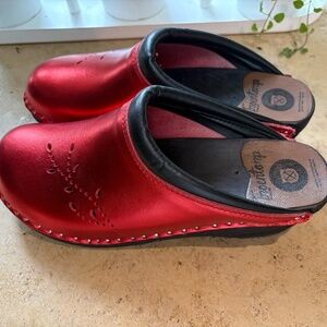 Red Leather Mules by Troentorp